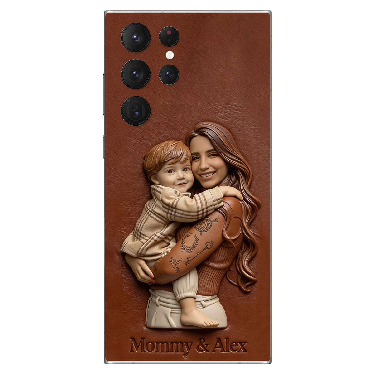 Custom Any Photo Gift For Mom, Grandma - Personalized Mother Leather Phone Case