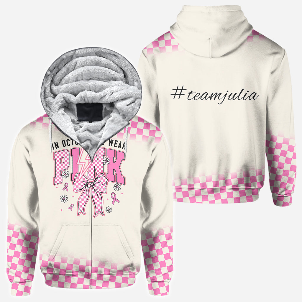 In October We Wear Pink - Personalized Breast Cancer Awareness All Over Shirt
