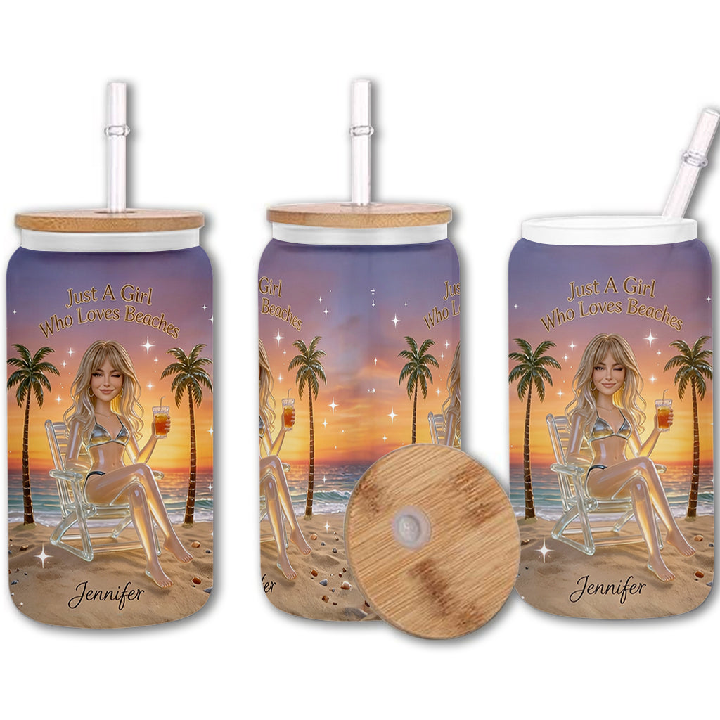 Beach Vibes - Personalized Sea Lover Can Glass