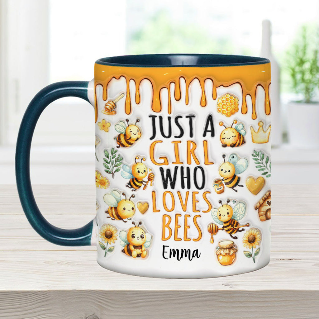 Just A Girl Who Loves Bees - Personalized Bee Accent Mug