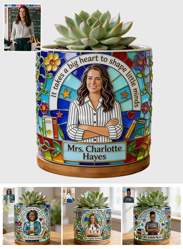 Custom Any Photo - Personalized Teacher Ceramic Plant Pot