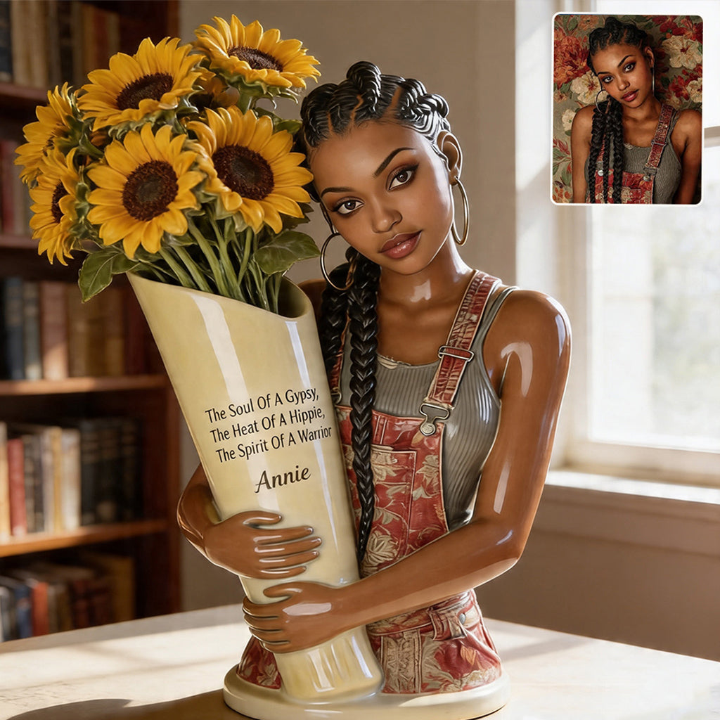 Be A Sunflower - Personalized Hippie Acrylic Flower Vase