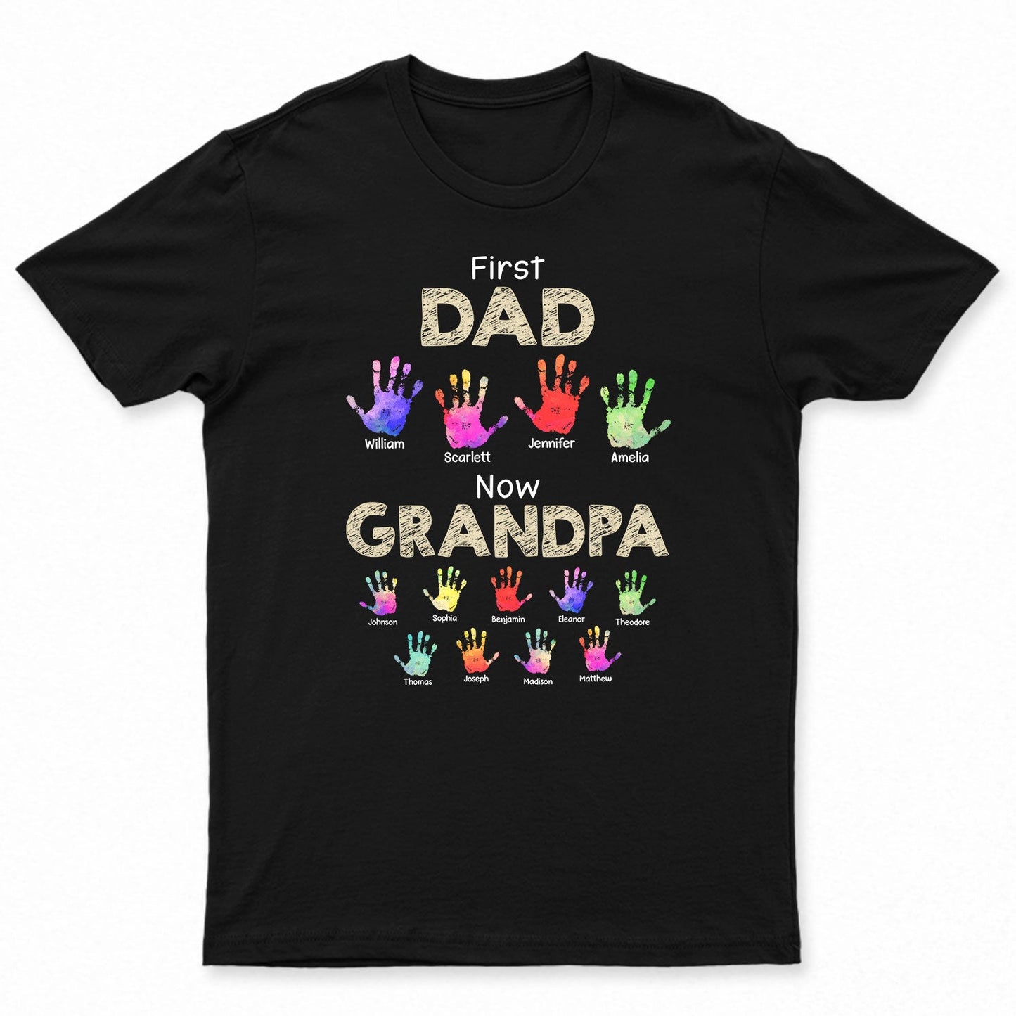 Custom Handprint T-Shirt for Dad or Grandpa – Personalized Gift