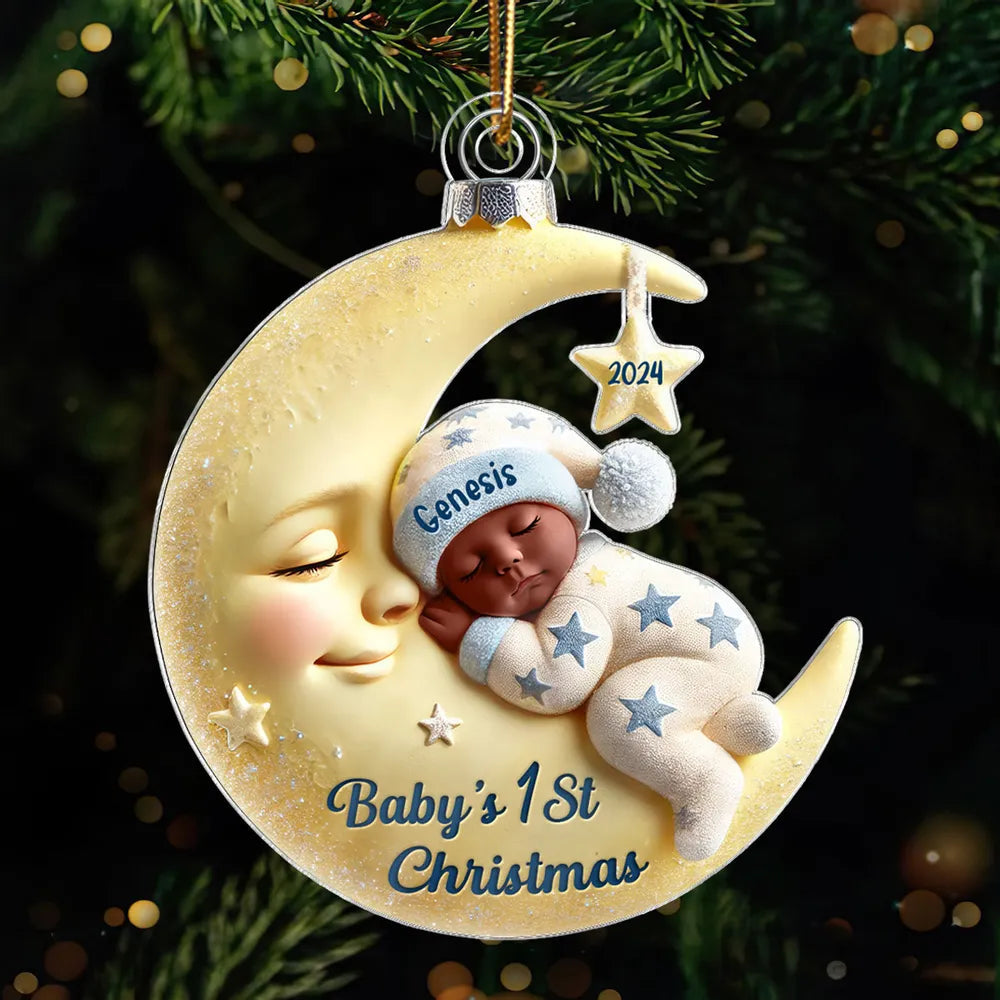 Baby's 1st Christmas Acrylic Ornament – Personalized Baby Keepsake Gift