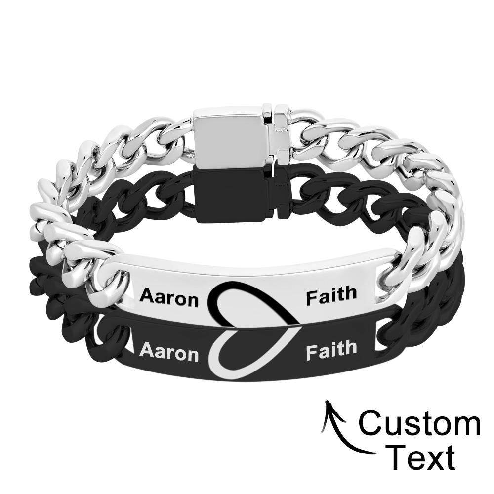 Any Names - Personalized Couple Engraved Couple Bracelet
