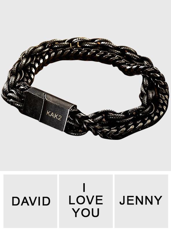 Any Word/ Name/ Text... - Personalized Stainless Steel Men's Bracelet
