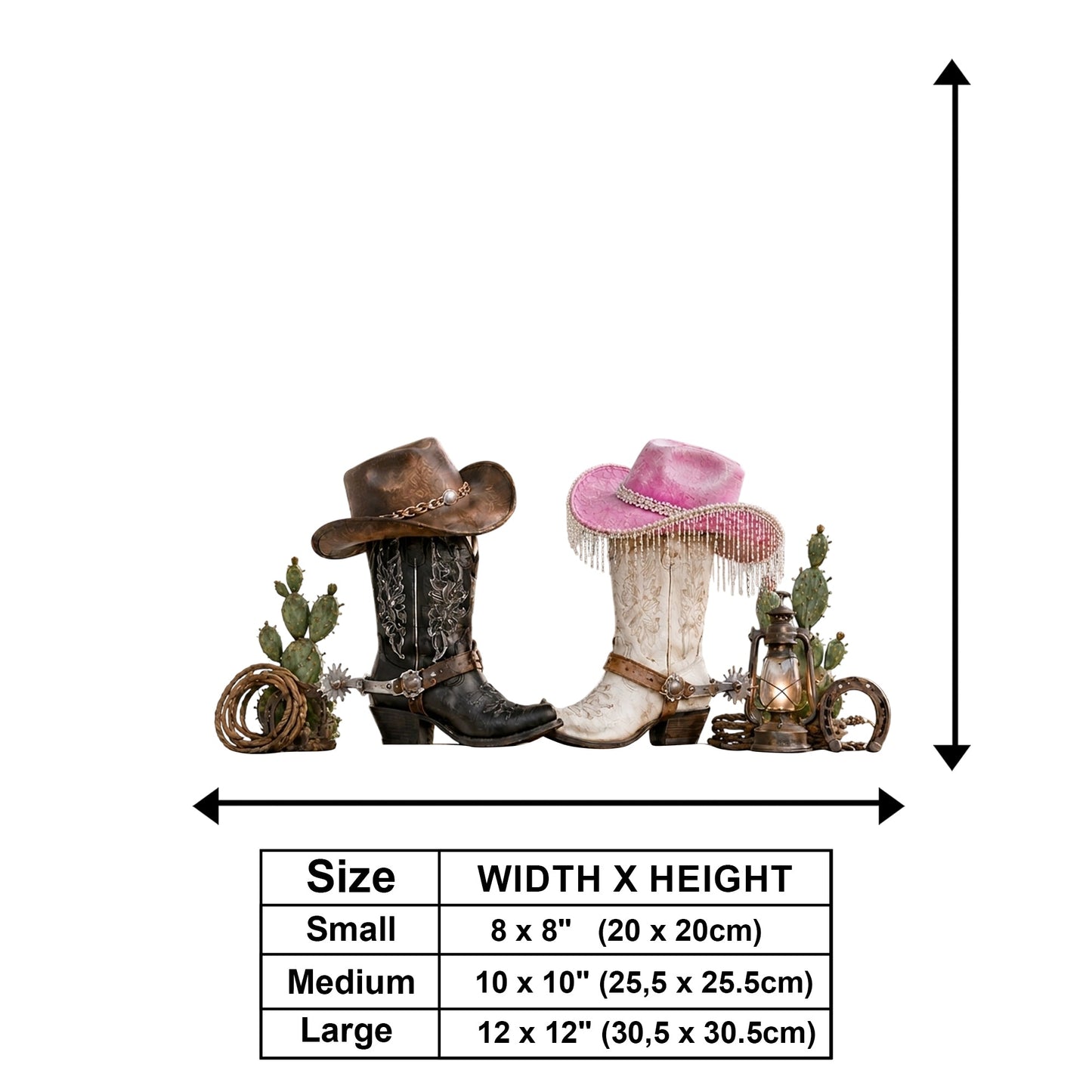Cowboy Cowgirl Couple - Personalized Western Outfit Wooden Wall Mount Sign