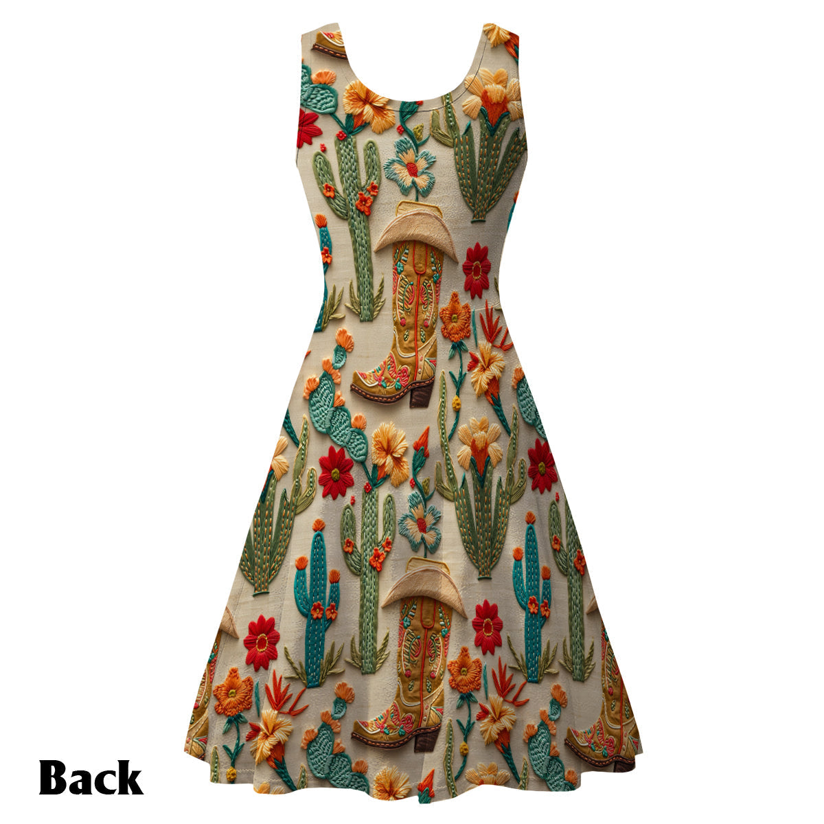 Cactus Cowgirl - Personalized Cowgirl Sleeveless Dress