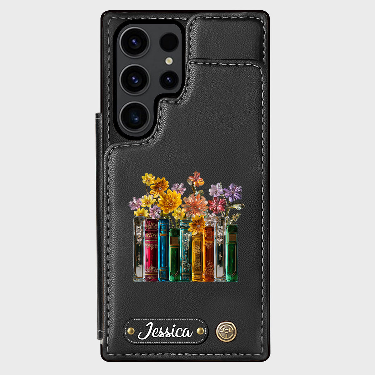 Books And Flowers - Personalized Book Wallet Phone Case