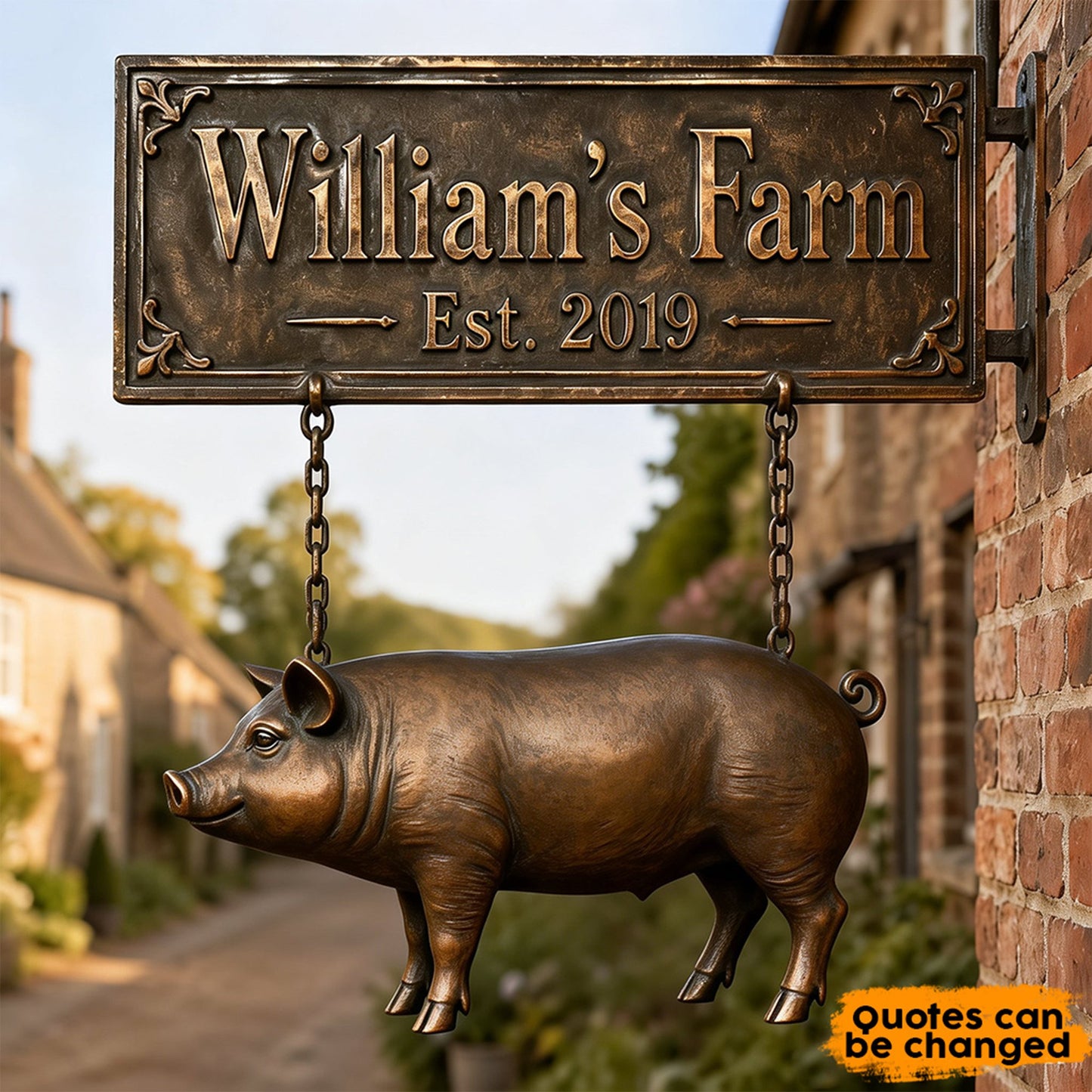 Happy Farm - Personalized Farmer Wooden Wall Mount Sign