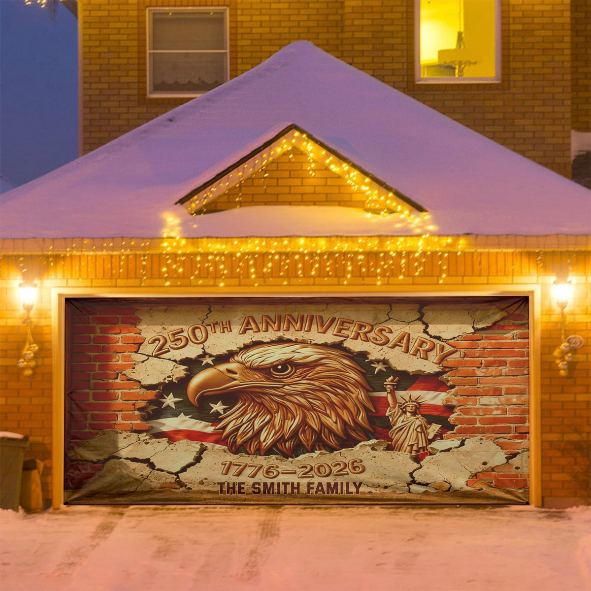 250 Years Of Blessing - Personalized Patriot Garage Door Banner