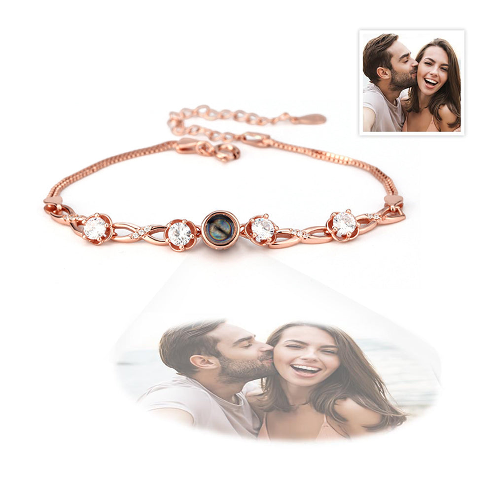 Personalized Flower Photo Projection Charm