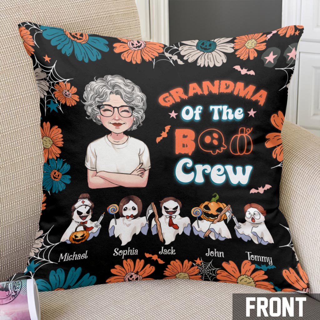 Grandma Of The Boo Crew - Personalized Grandma Throw Pillow