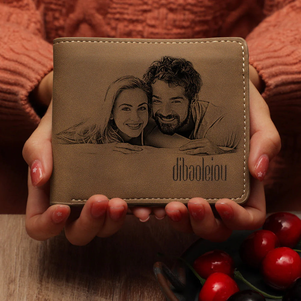 Any Photo And Text - Personalized Photo Bifold Wallet