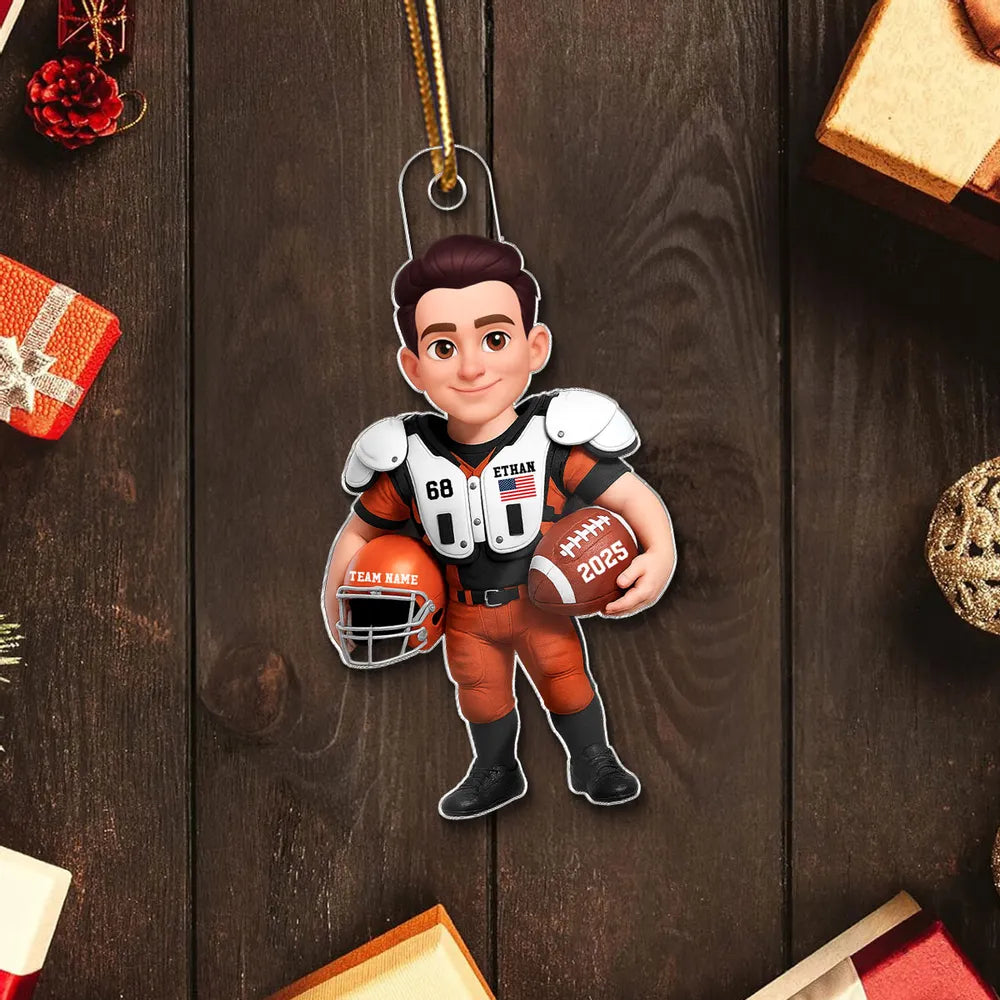 Football Player Acrylic Ornament – Sporty Boy Design, vivid print with premium texture, a perfect gift for athletes and fans