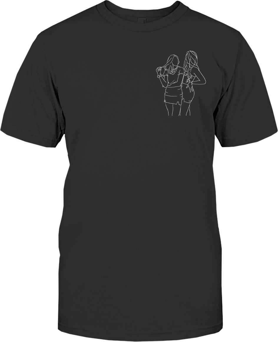 Custom Line Art - Personalized Daughter Embroidered T-shirt