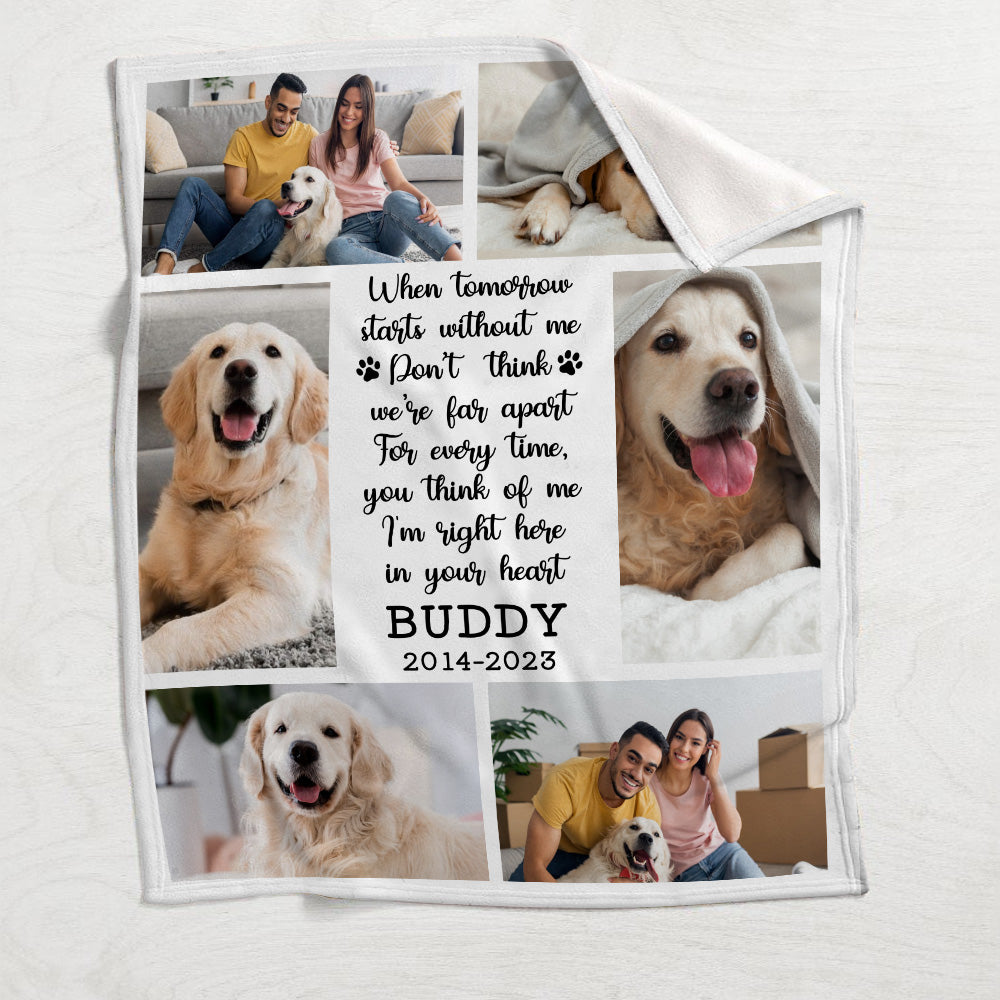 I'm Right Here In Your Heart - Personalized Dog Blanket