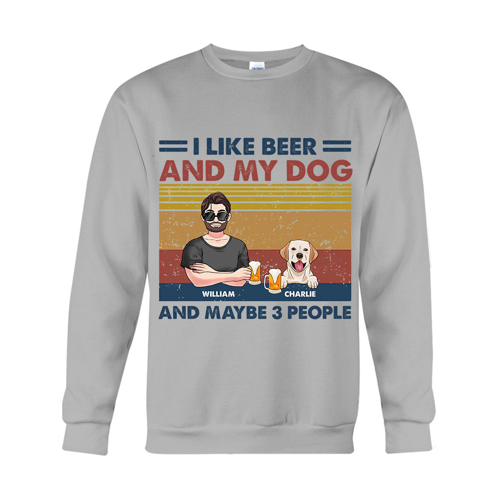 I Like Beer And My Dogs - Personalized Dog T-shirt And Hoodie
