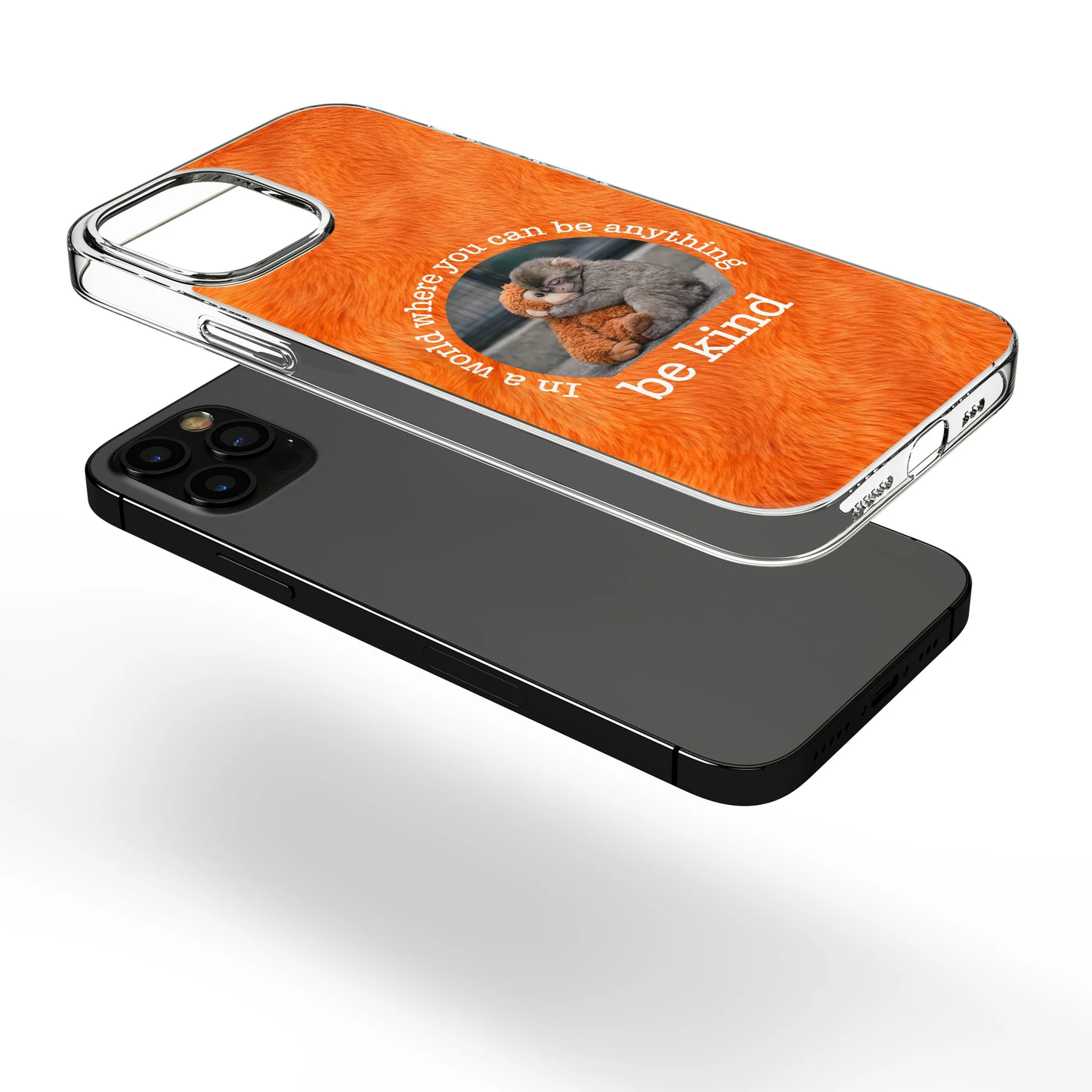 Baby Punch Monkey Personalized Phone Case with Photo Style Print In a World Where You Can Be Anything Be Kind Unique Gift