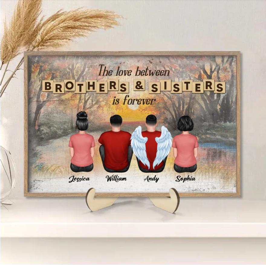 Personalized Brothers & Sisters Forever Poster or Canvas, Keychain, Plaque, Ornament, Wallet Card - Perfect Gift for Siblings, Memorial Keepsake