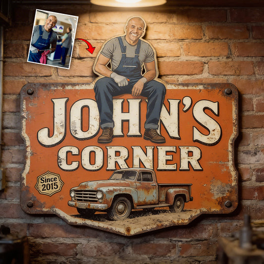 Garage Sign - Custom From Photo - Personalized Mechanic Cut Metal Sign