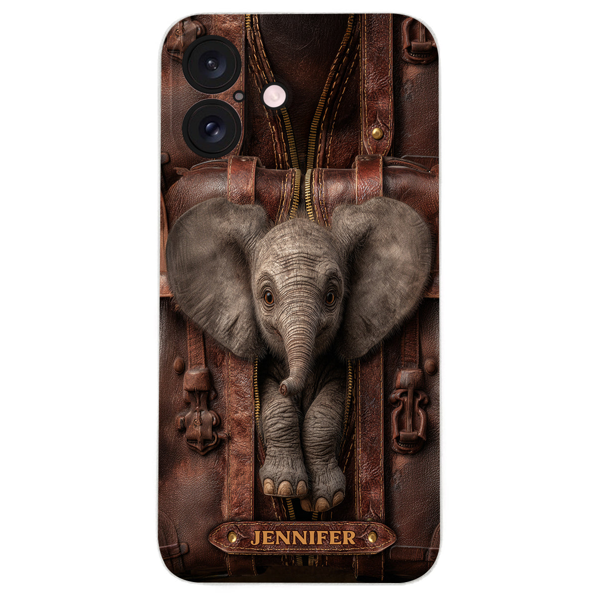 Just A Girl Who Loves Elephant - Personalized Elephant Leather Phone Case