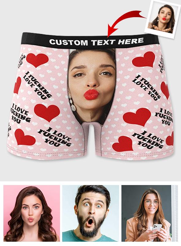 Custom Wife Or Girlfriend Face Boxers - Personalized Couple Men's boxer briefs