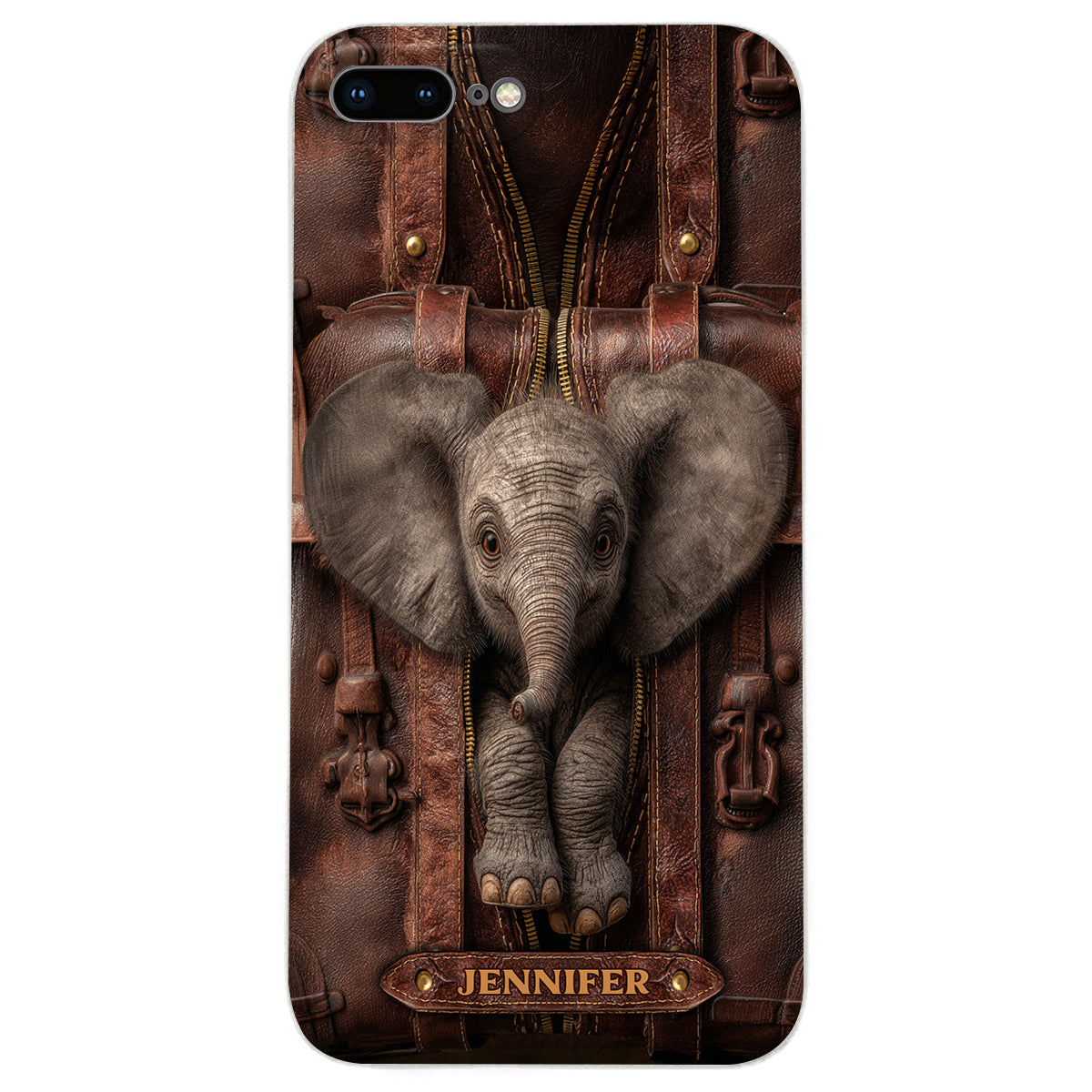 Just A Girl Who Loves Elephant - Personalized Elephant Leather Phone Case