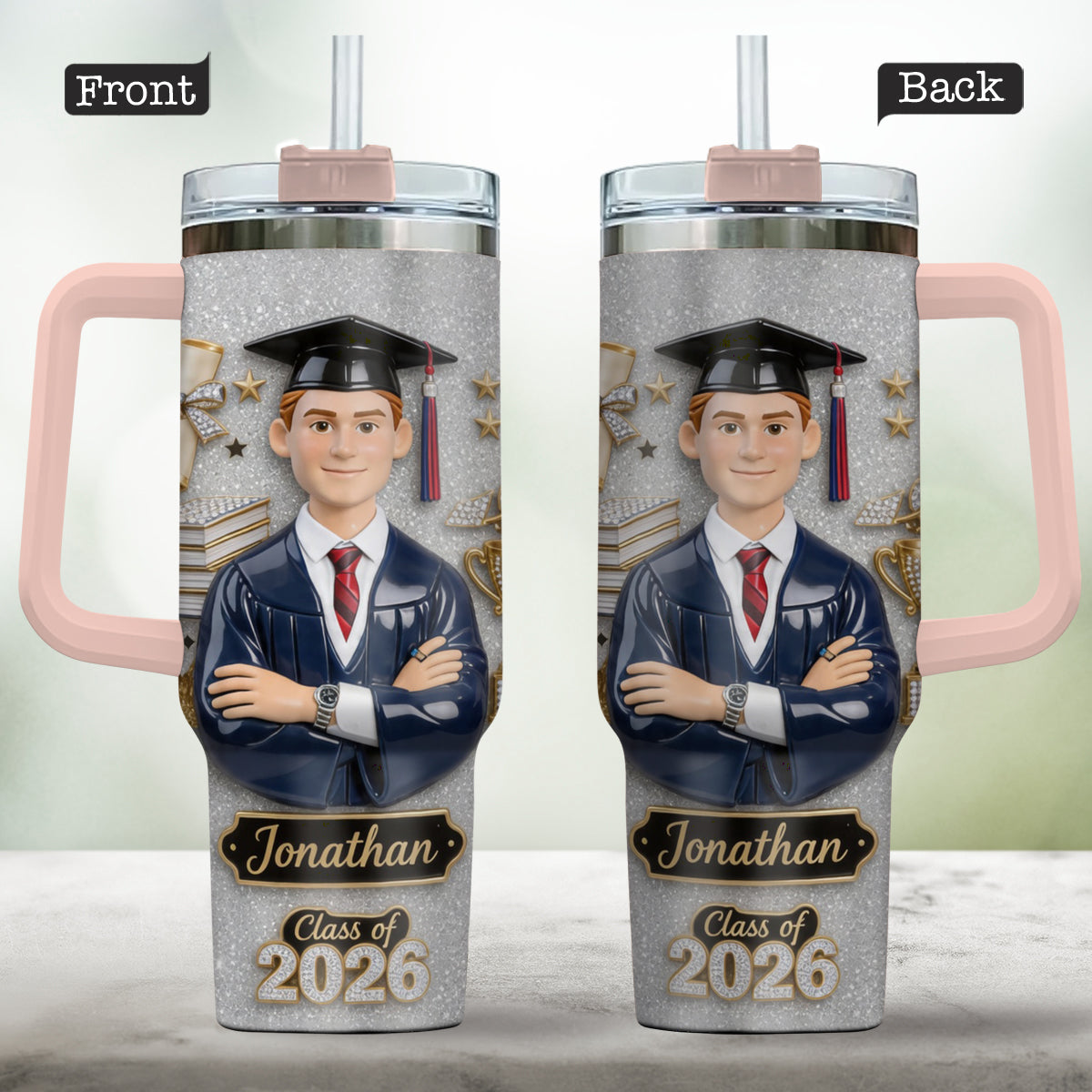 Graduation Girl - Personalized Graduation Tumbler With Handle