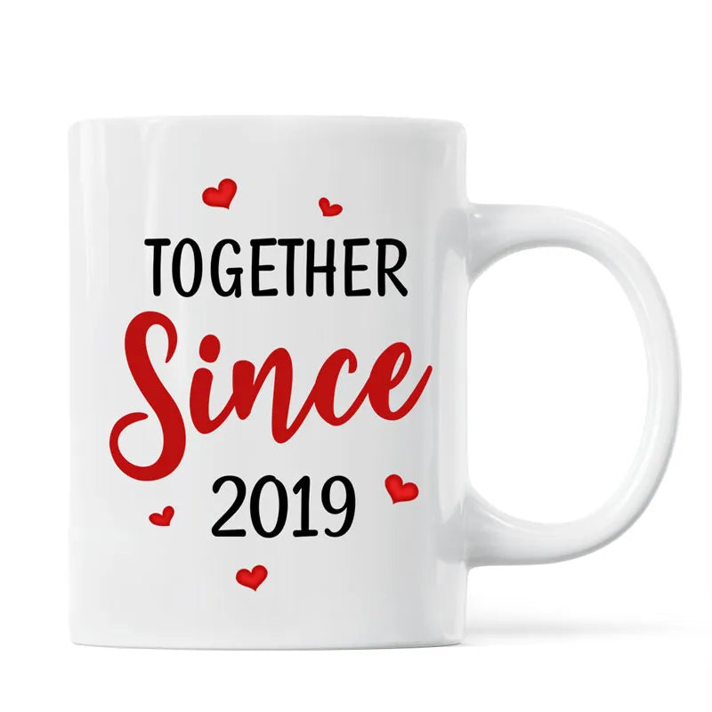 “I Met You I Love You” Fingerprint Heart White Ceramic Mug – Romantic Custom Gift