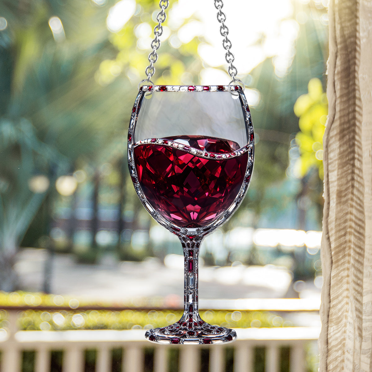 Just A Girl Who Loves Wine - Personalized Wine Window Hanging Suncatcher Ornament