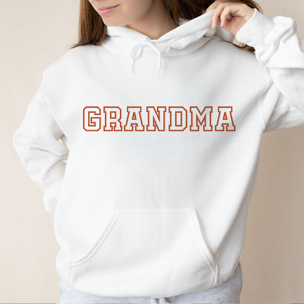 Custom Name - Personalized Grandma Embroidered Hoodie