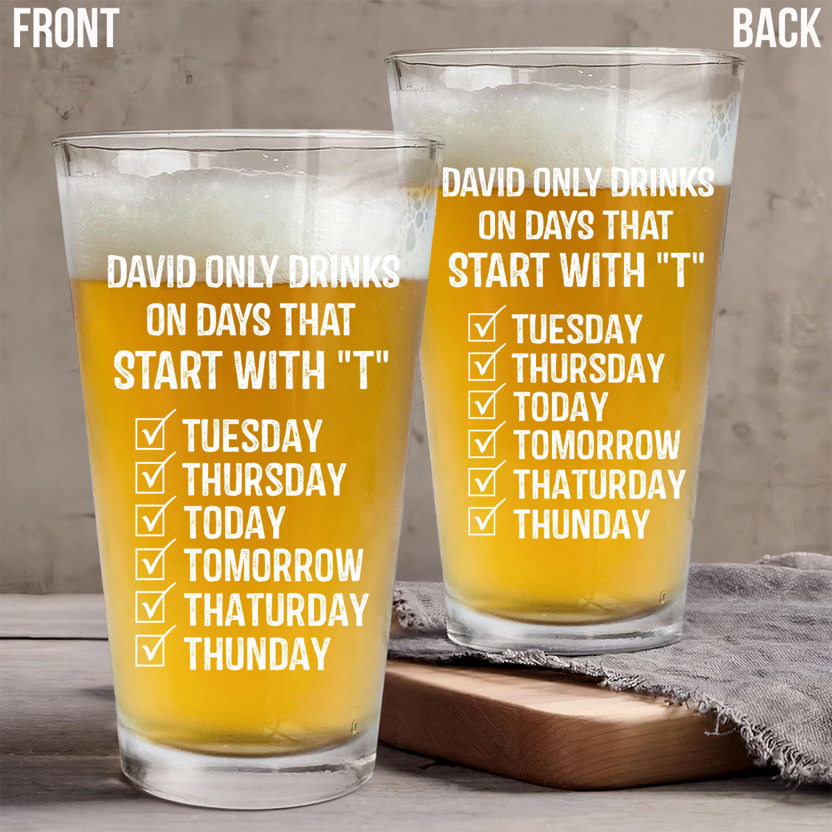 Gift For Dad Bob - Beer Lover - Personalized Beer Beer Glass