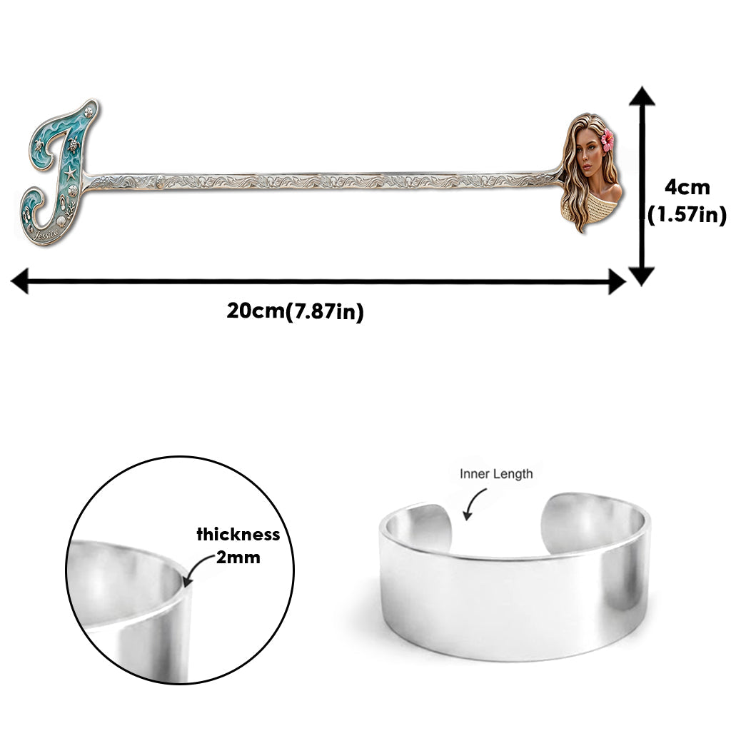 Beach Trip Accessories - Personalized Sea Lover Shaped Cuff Bracelet