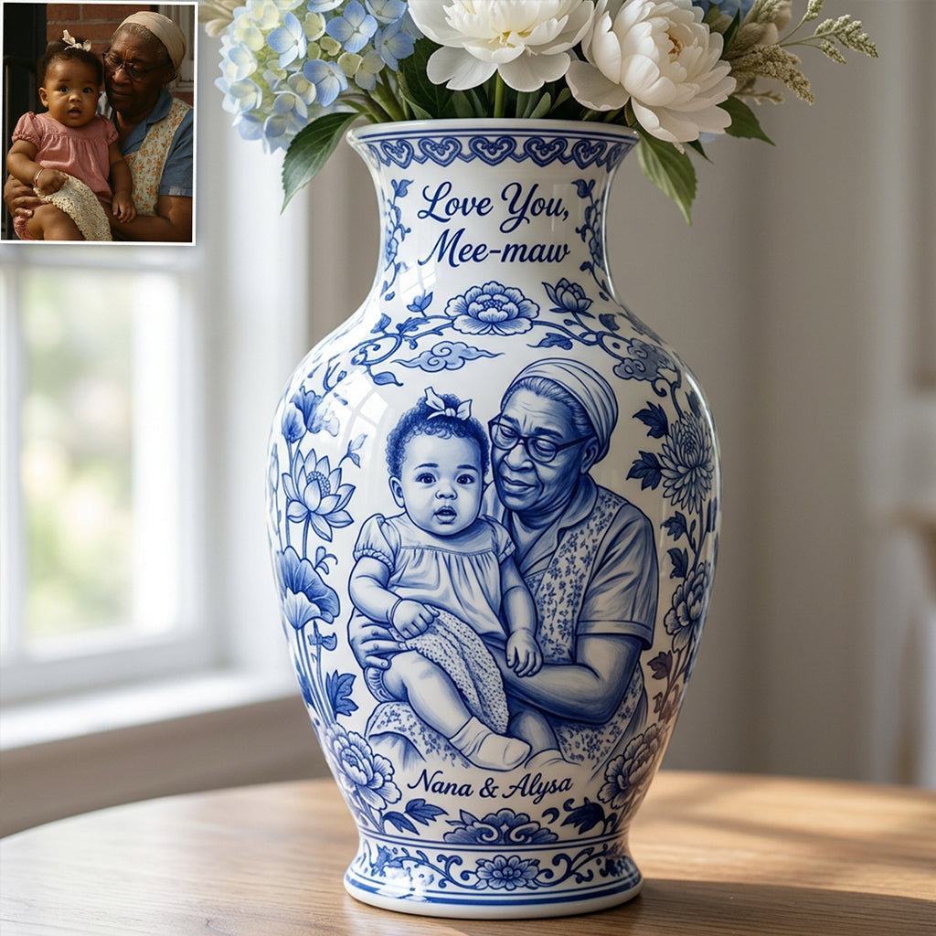 Custom Chinoiserie Style Gift For Mother/ Grandma/ Wife... - Personalized Mother Acrylic Pot