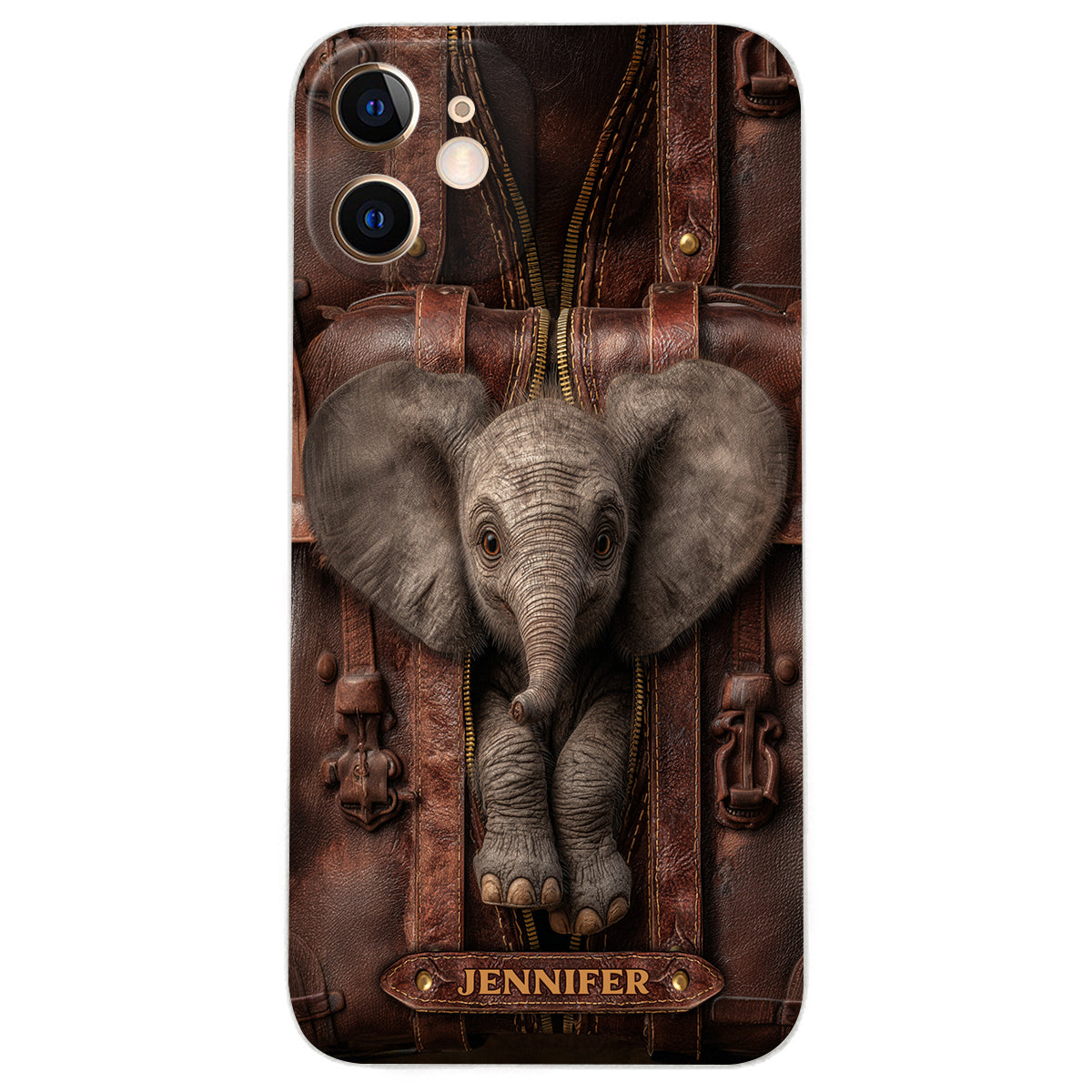 Just A Girl Who Loves Elephant - Personalized Elephant Leather Phone Case