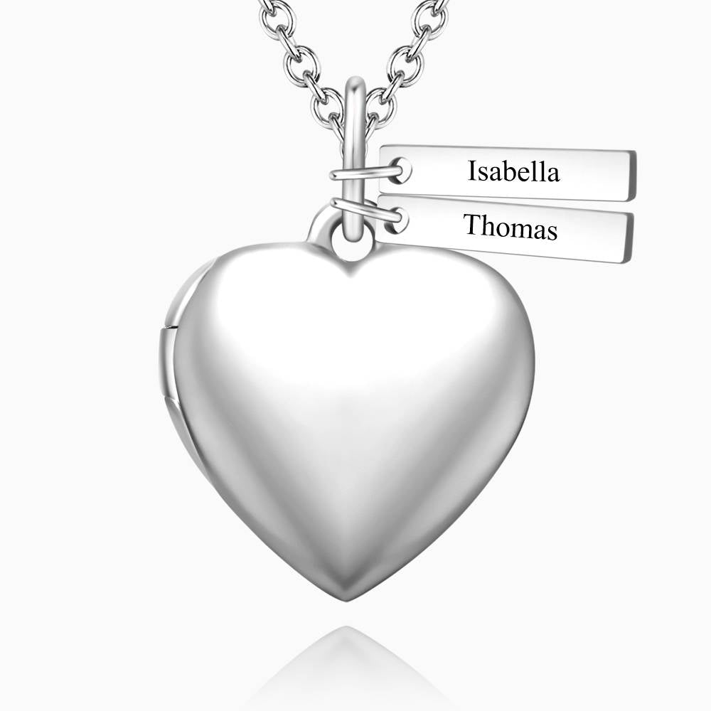 Any Photto - Personalized Couple Heart Photo Locket Necklace