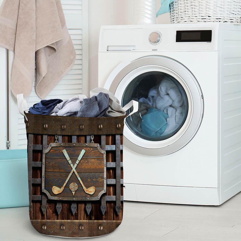 Golf Metal Pattern Print Storage Basket