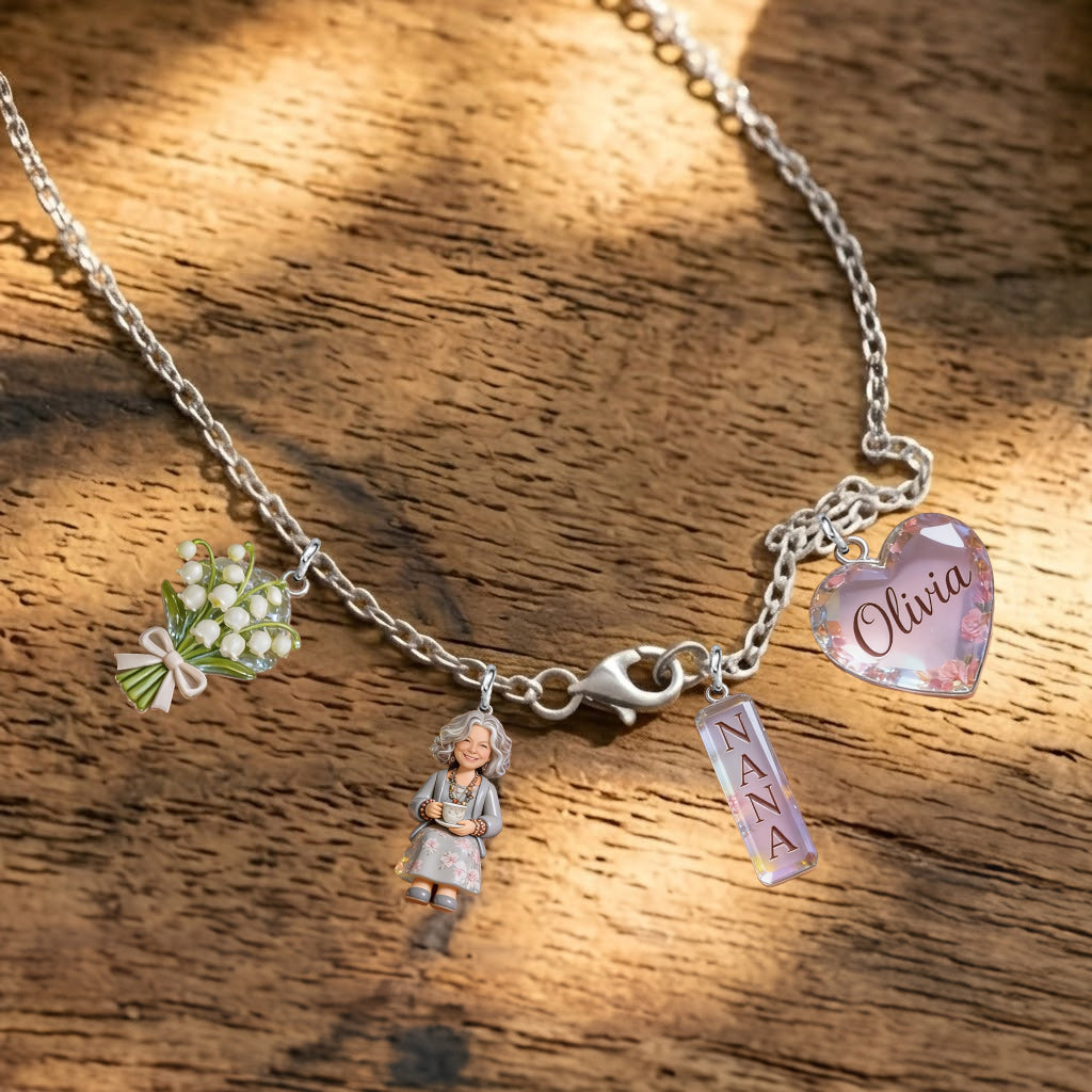 Custom Any Photo, Gift For Grandma, Mom - Personalized Grandma Metal Necklaces With Pendants