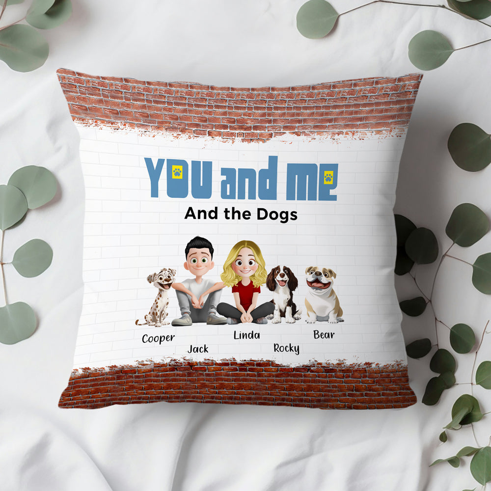 Custom Pet Family Square Pillow – Perfect Dog Lovers Gift