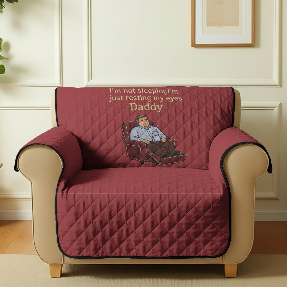 Just Resting My Eyes - Personalized Father Quilted Sofa/Couch Cover