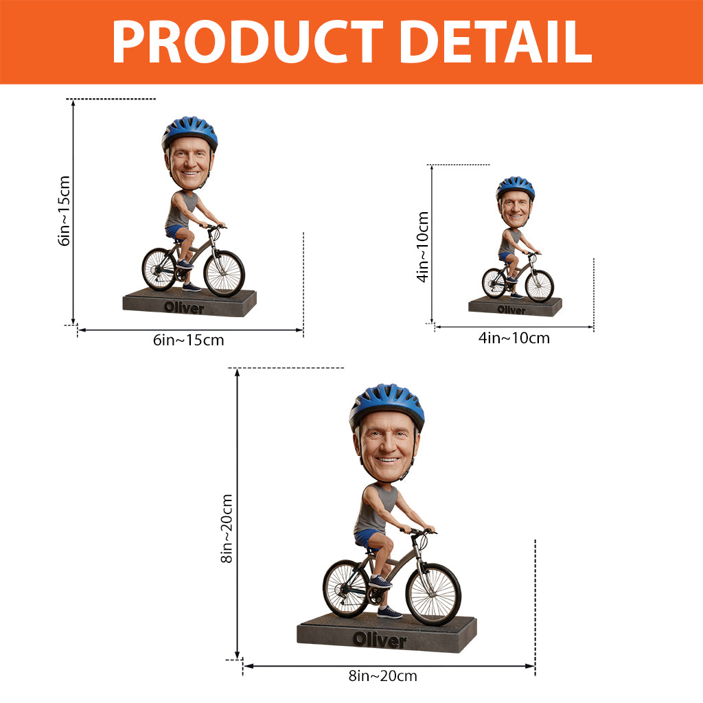 Bicycle Bobblehead - Personalized Cycling Custom Shaped Acrylic Plaque