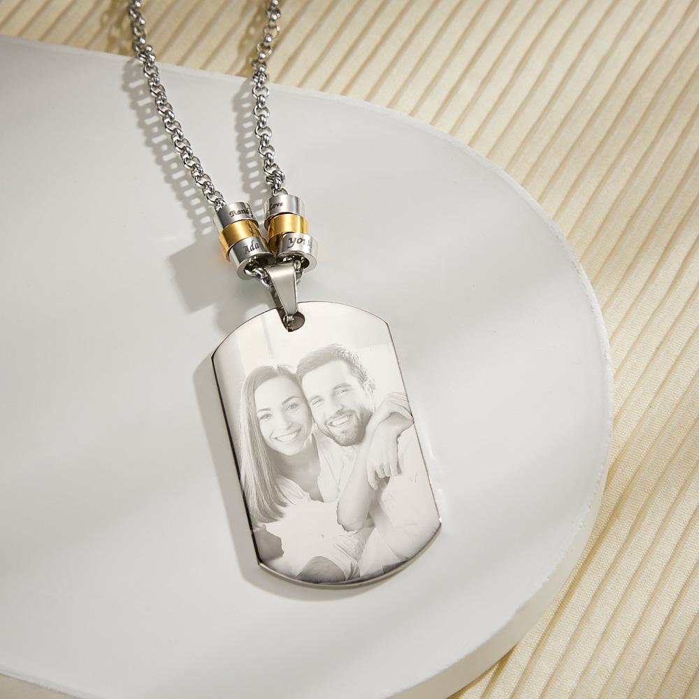 Any Photo - Personalized Engraved Beads Pendant