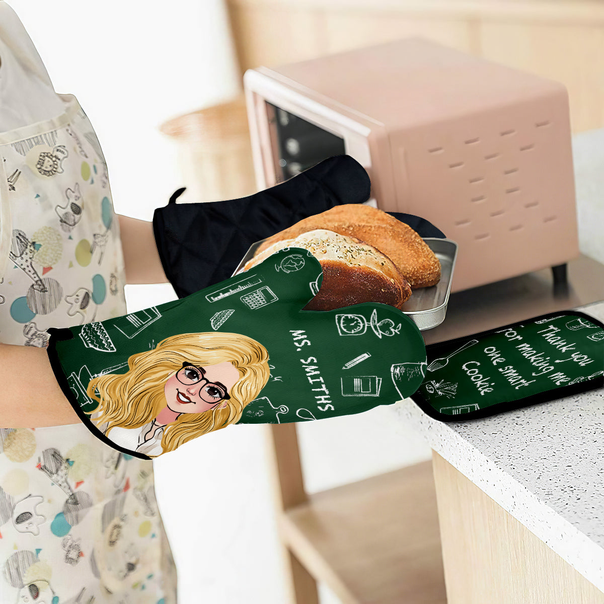 How Sweet It Is To Be Taught By You - Personalized Teacher Oven Mitts & Pot Holder Set