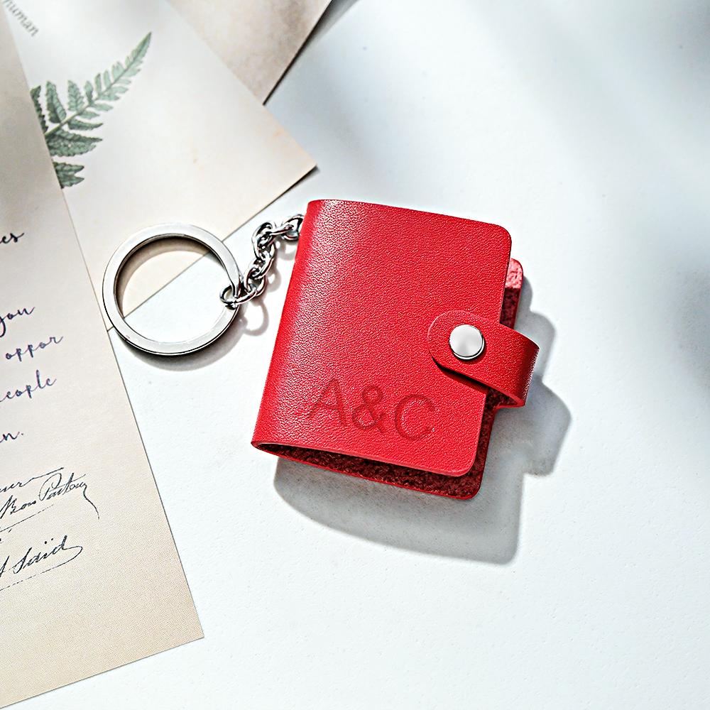 Custom Photo Mini Album Leather Album Leather Photo Keychain - Personalized Keychain