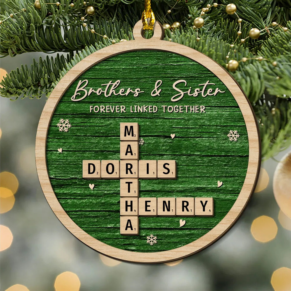 2-Layer Wooden Ornament – rustic red style with snowflakes, heartwarming Christmas gift for family and friends