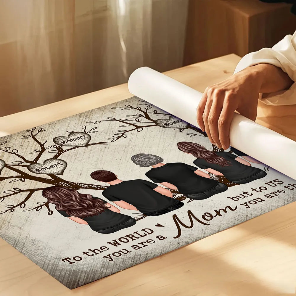Personalized Family Hearts Poster - Custom Canvas Gift for Mom