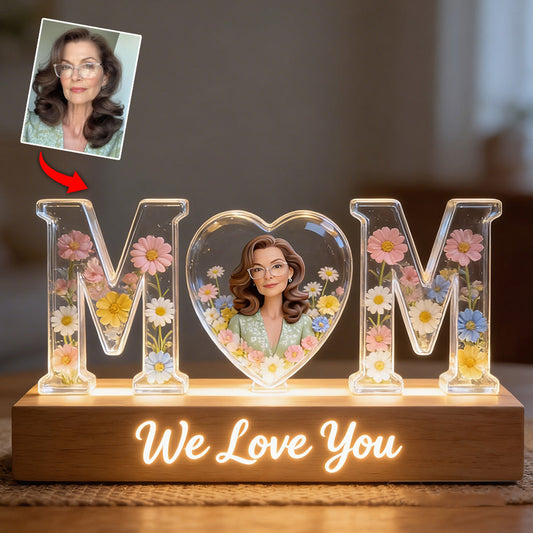 Custom Any Photo, Best Gift For Mom - Personalized Mother Shaped Led Night Light