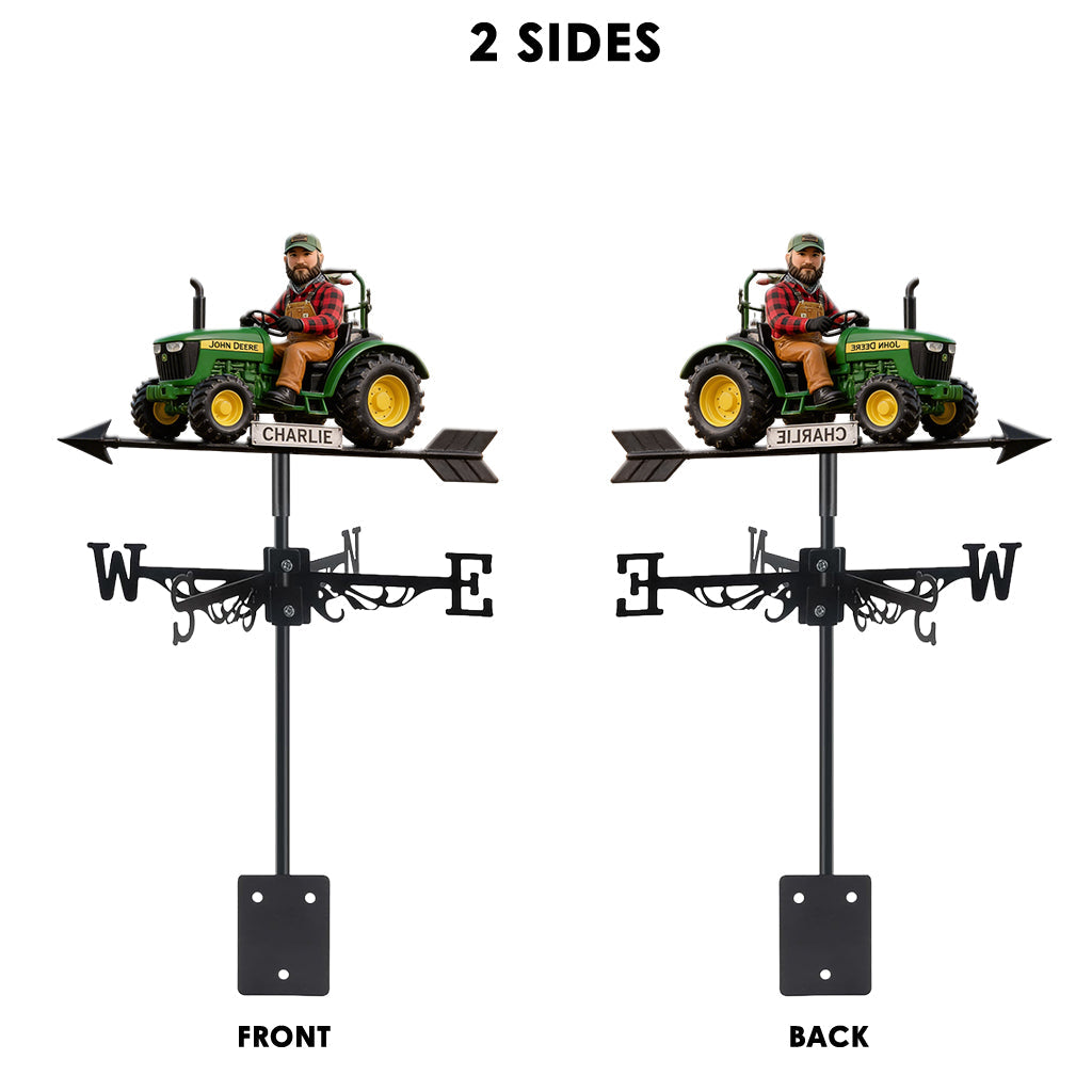 Easily Distracted By Tractors - Personalized Farmer Weather Vane