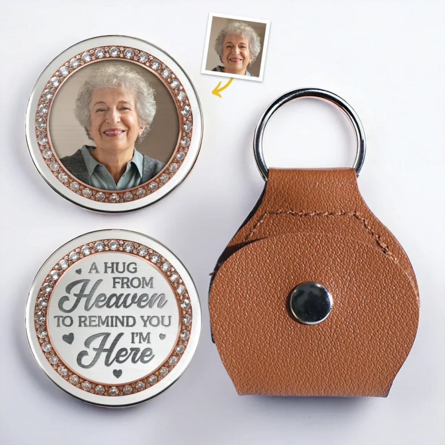 Personalized Pocket Hug Keychain for Gifts & Memorial Use